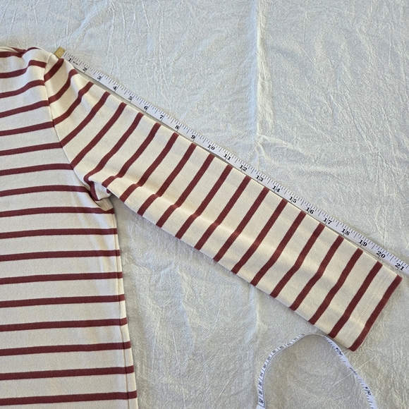 Sezane Gael Mariniere Striped Button Down Top, Rosewood, Medium - Picture 12 of 13